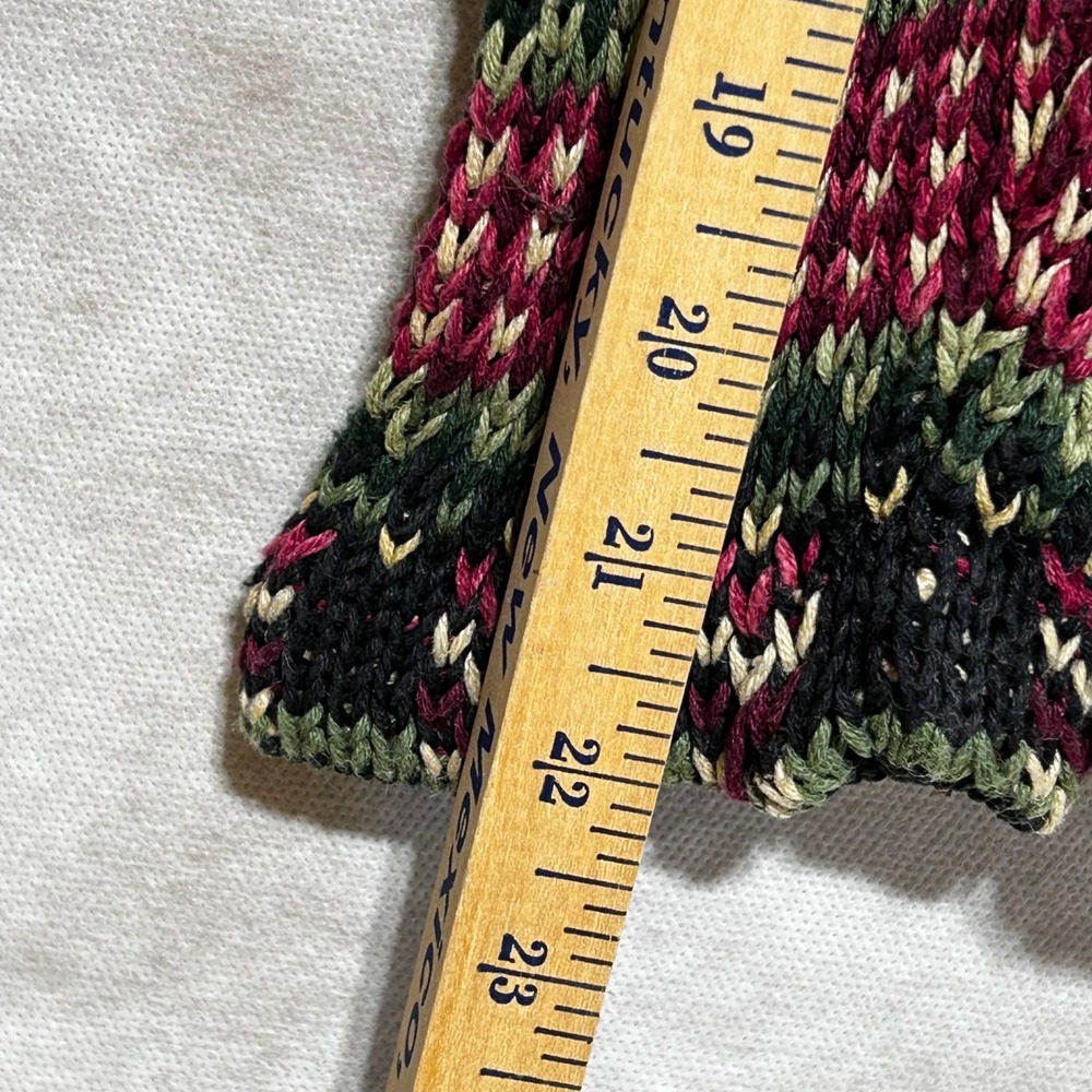 Stitches In Time Vintage Christmas Cardigan Black Floral Tree Beaded Mens M - Picture 10 of 11